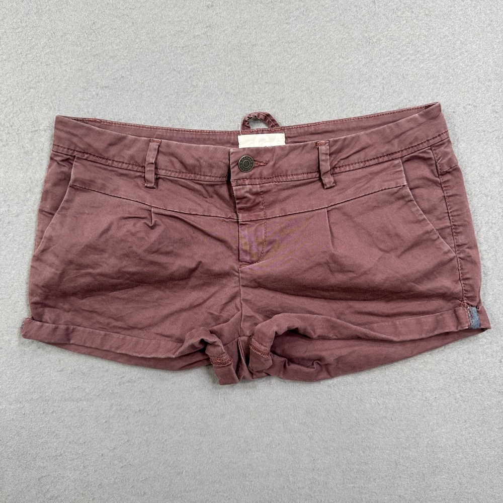 Garage Shorts Women's 9 Mauve Cuffed Low Rise Cotton Camper Pleated Streetwear
